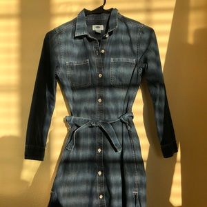 girls denim button up dress
